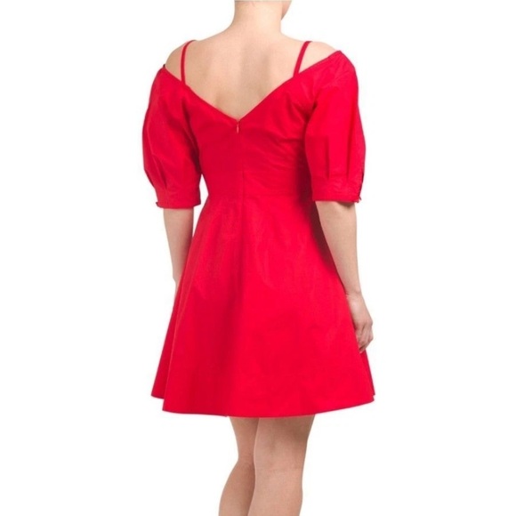 Derek Lam 10 Crosby Red Poppy V-Neck Flare Size 10 - Picture 2 of 9